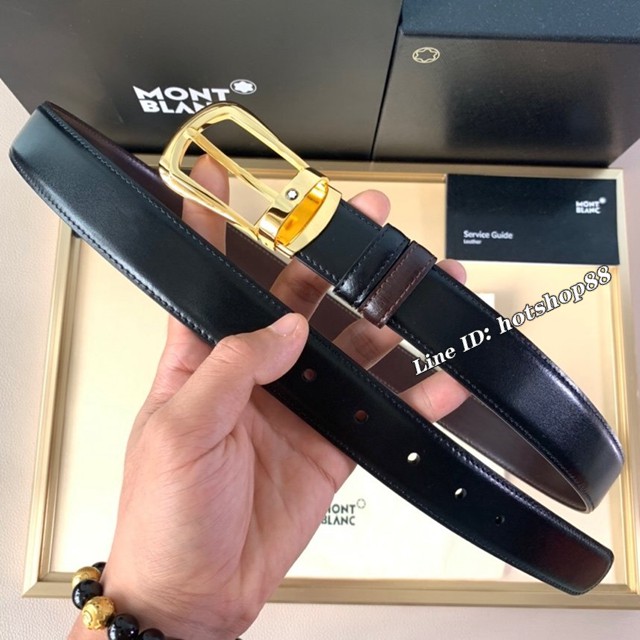 萬寶龍男士皮帶 MONTBLANC商務雙面用腰帶  jjp2244